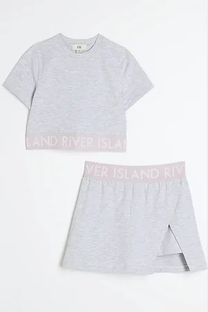 River Island Girls Ri Waistband Top And Skort Set
