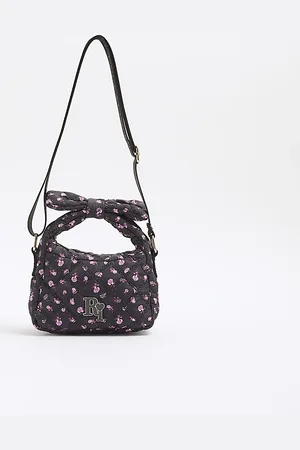 River Island Girls Nylon Floral Bow Handle Grab Bag