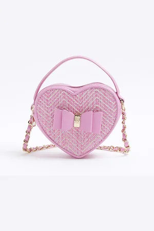 River Island Raffia Heart Cross Body Bag
