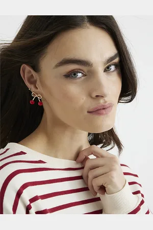 River Island Womens Cherry Bow Stud Earrings