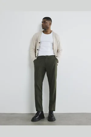 River Island Mens Pinstripe Slim Trousers