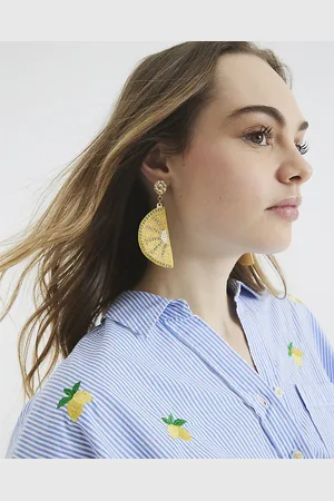 River Island Womens Beaded Lemon Drop Earrings