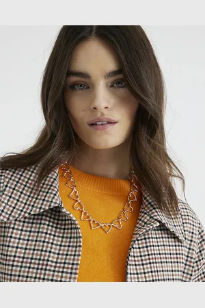River Island Womens Heart Link Chain Necklace