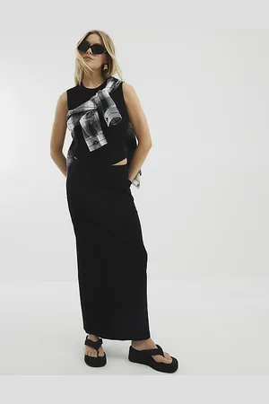 River Island Womens Ribbed Maxi Skirt