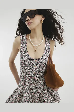 River Island Womens Floral Sleeveless Bubble Hem Mini Dress