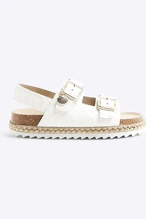 River Island Girls Faux Leather Woven Sandals
