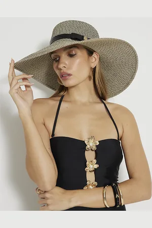 River Island Womens Oversized Floppy Bow Detail Hat