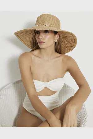 River Island Womens Oversized Floppy Charm Detail Straw Hat