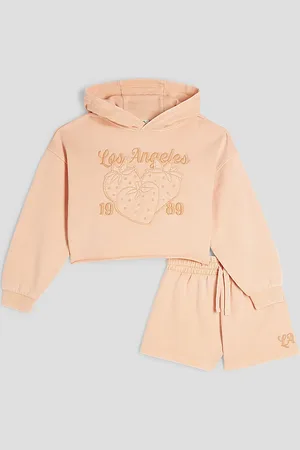 River Island Girls Washed Short Sweat Set