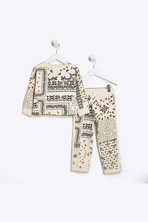 River Island Mini Girls Bandana Print Sweatshirt Set