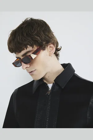 River Island Mens Skinny Rectangle Sunglasses