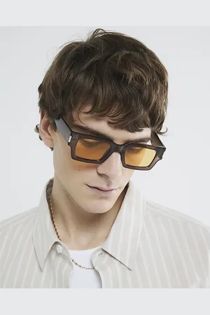 River Island Mens Plastic Chunky Square Sunglasses