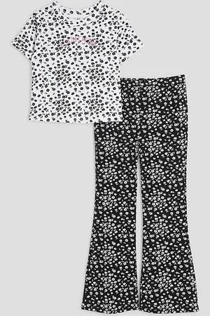 River Island Girls Floral Flared Trousers Set
