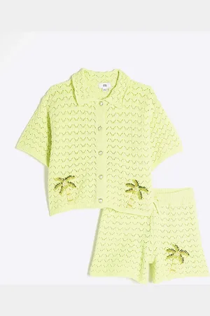 River Island Girls Revere Palm Tree Shirt Set
