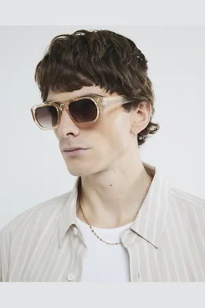 River Island Mens Metal Rim Square Sunglasses