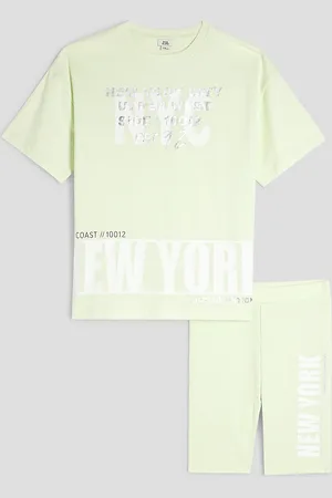 River Island Girls New York T-Shirt And Shorts Set