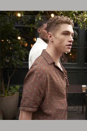 River Island Mens Short Sleeve Geometric Shirt