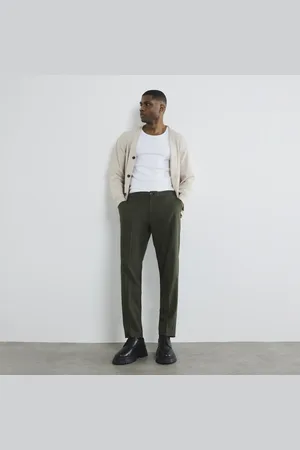 River Island Mens Pinstripe Slim Trousers