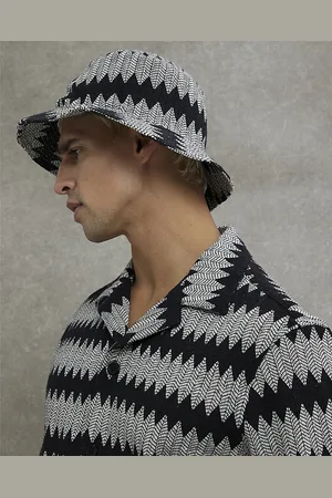 River Island Mens Crochet Stripe Bucket Hat