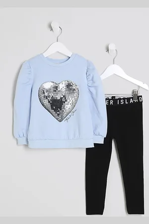 River Island Mini Girls Disco Heart Sweat Set