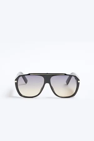 River Island Mens Ombre Lense Chunky Aviator Sunglasses