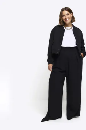 River Island Womens Pleated Wide Leg Trousers