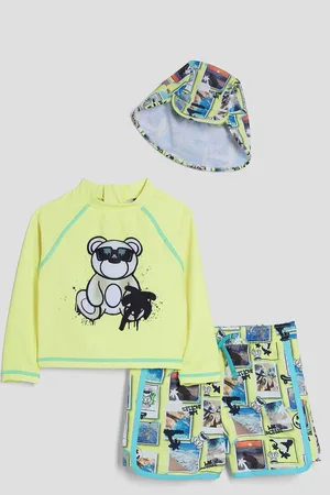 River Island Mini Boys Graffiti Bear Swim Set