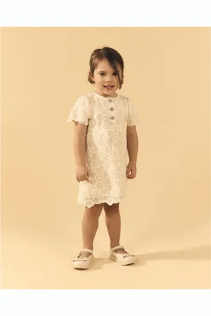 River Island Mini Girls Lace Button Front Dress