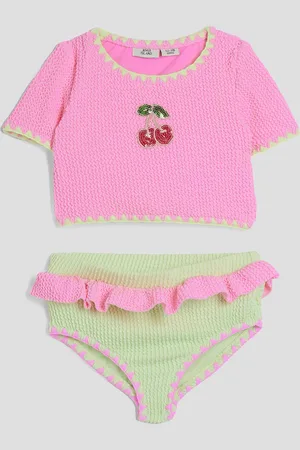 River Island Mini Girls Cherry T-Shirt Bikini Set