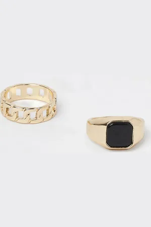 River Island Mens Multipack Chain And Signet Ring