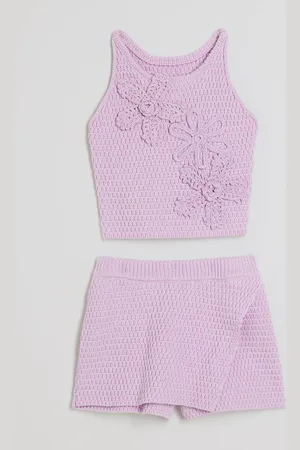 River Island Mini Girls Crochet Floral Set