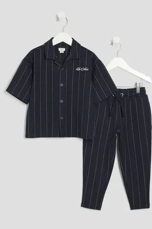 River Island Mini Boys 2 Piece Pinstripe Shirt Set