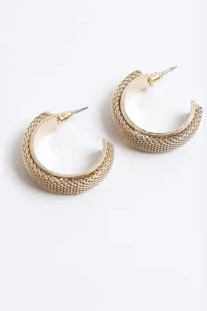 River Island Womens Watch Strap Hoop Earrings