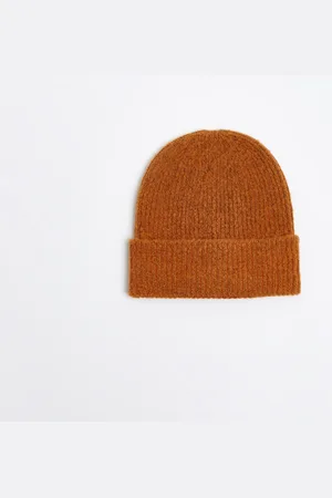 River Island Mens Rust Rib Beanie
