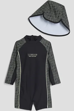 River Island Mini Boys Swim Rashsuit & Hat Set