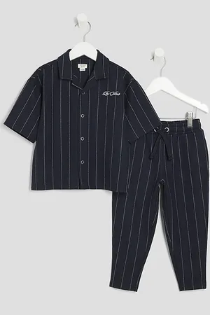 River Island Mini Boys 2 Piece Pinstripe Shirt Set