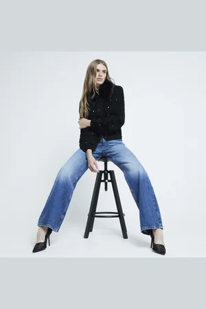 River Island Womens Faux Fur Collar Cardigan