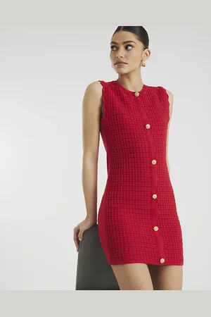River Island Womens Stitch Knit Mini Dress