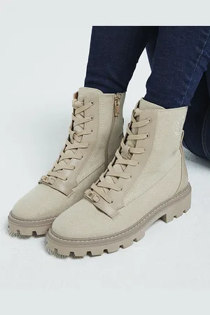 River Island Womens Lace Up Canvas Boots