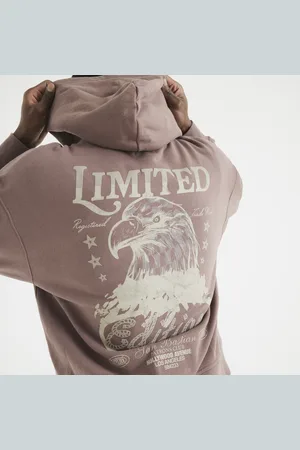 River Island Mens Oversized Western Eagle Hoodie
