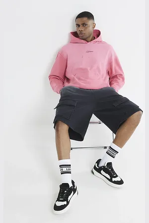 River Island Mens Oversized Distressed Luminis Hoodie