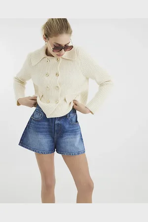 River Island Womens Denim Elasticated A Line Shorts