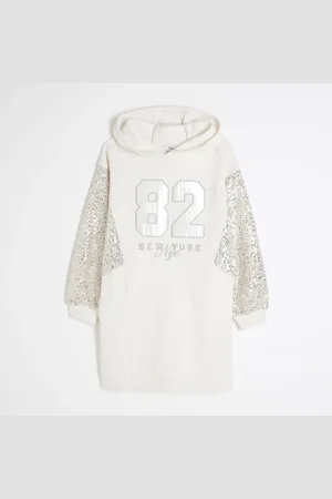 River Island Girls Sequin Hooded Sweat Dress