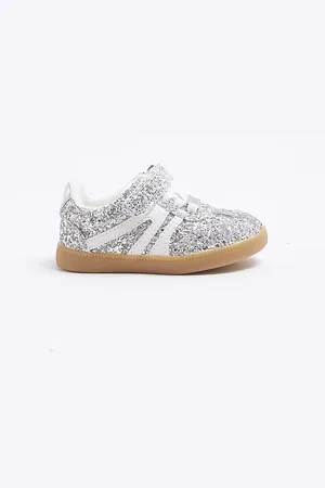 River Island Mini Girls Glitter Velcro Trainers