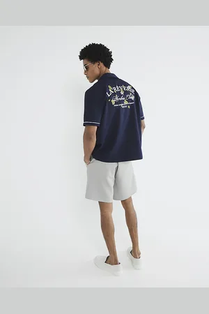 River Island Mens Short Sleeve Embroidered Shirt