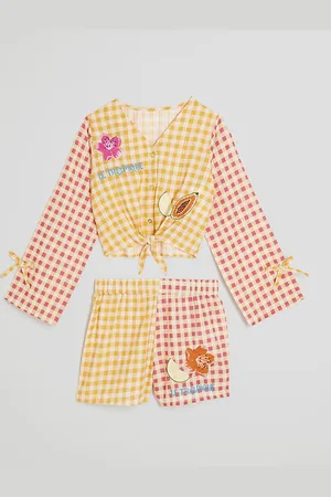 River Island Girls Gingham Fruit Beachwear Set