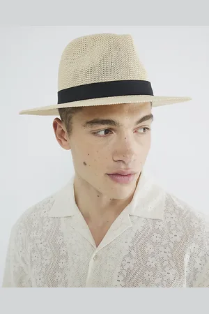 River Island Mens Straw Fedora Hat