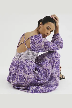 River Island Womens Long Sleeve Paisley Print Maxi Dress