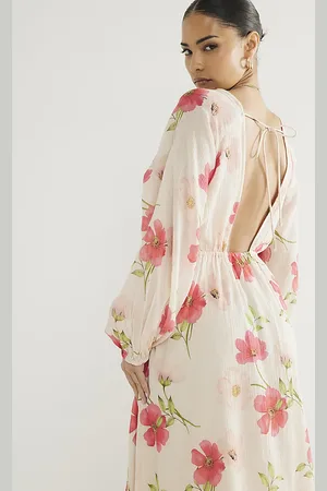River Island Womens Petite Long Sleeve Floral Maxi Dress