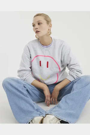 River Island Womens Long Sleeve Smiley Face Sweatshirt